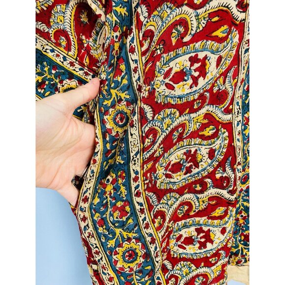 Vintage 1970s Karavan Hooded Tunic Top, Size Small, Made in Pakistan, Paisley Pr - Picture 6 of 9